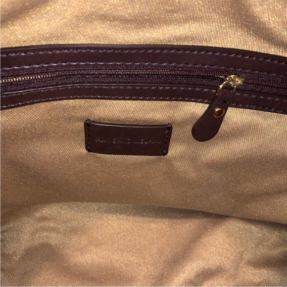 Antonio Melani Embossed Brown Leather Shoulder Bag - Picture 3 of 5